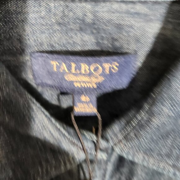 Talbots Denim Shirt Womens Medium Blue Long Sleeve Button Down Western Classic - Picture 2 of 14